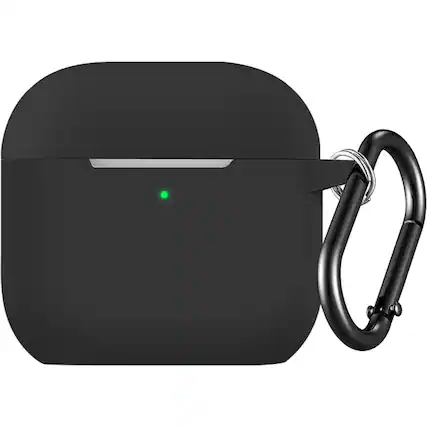 Front. SaharaCase - Venture Series Silicone Case for Apple AirPods 4 and AirPods 4 with Active Noise Cancellation - Scorpion Black.