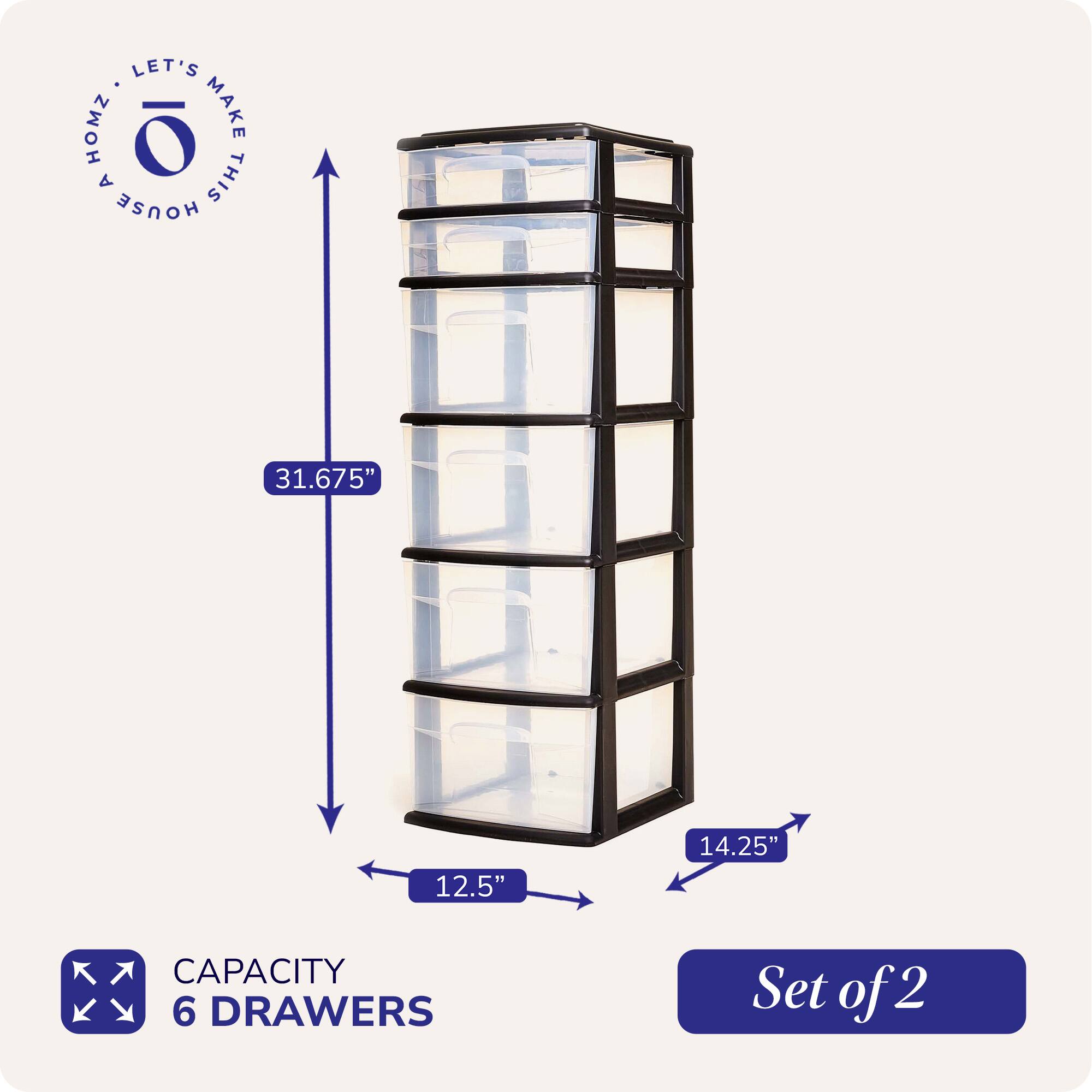 LET'S MAKE THIS HOUSE HOMZ

31.675"  
12.5"  
14.25"

CAPACITY 6 DRAWERS

Set of 2