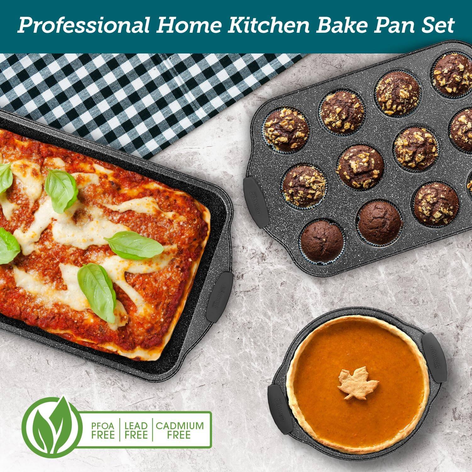 Professional Home Kitchen Bake Pan Set PFOA LEAD CADMIUM FREE FREE FREE