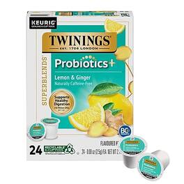 Twinings - Probiotics+ Herbal Lemon & Ginger Tea, Keurig® K-Cup® Pods, 24/Box (F16930)