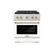 Front. ZLINE - 30 in. Wide 4 Burner ZLINE Autograph 4.2 cu. ft. Freestanding Paramount Gas DuoPro Range with Polished Gold Accents - White Matte.