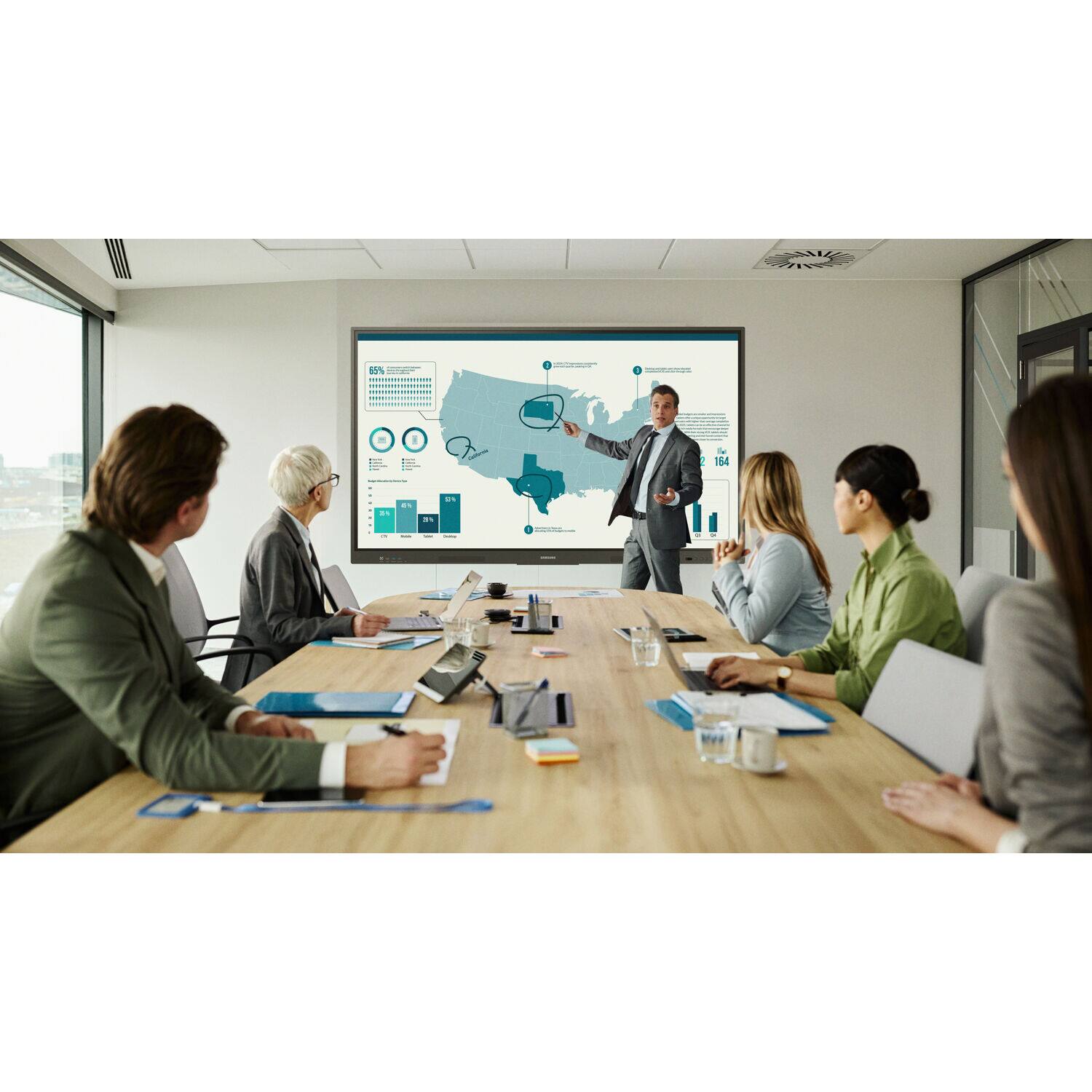 Back. Samsung - 86 inch All-in-One Digital Android Based Interactive Display - Black.