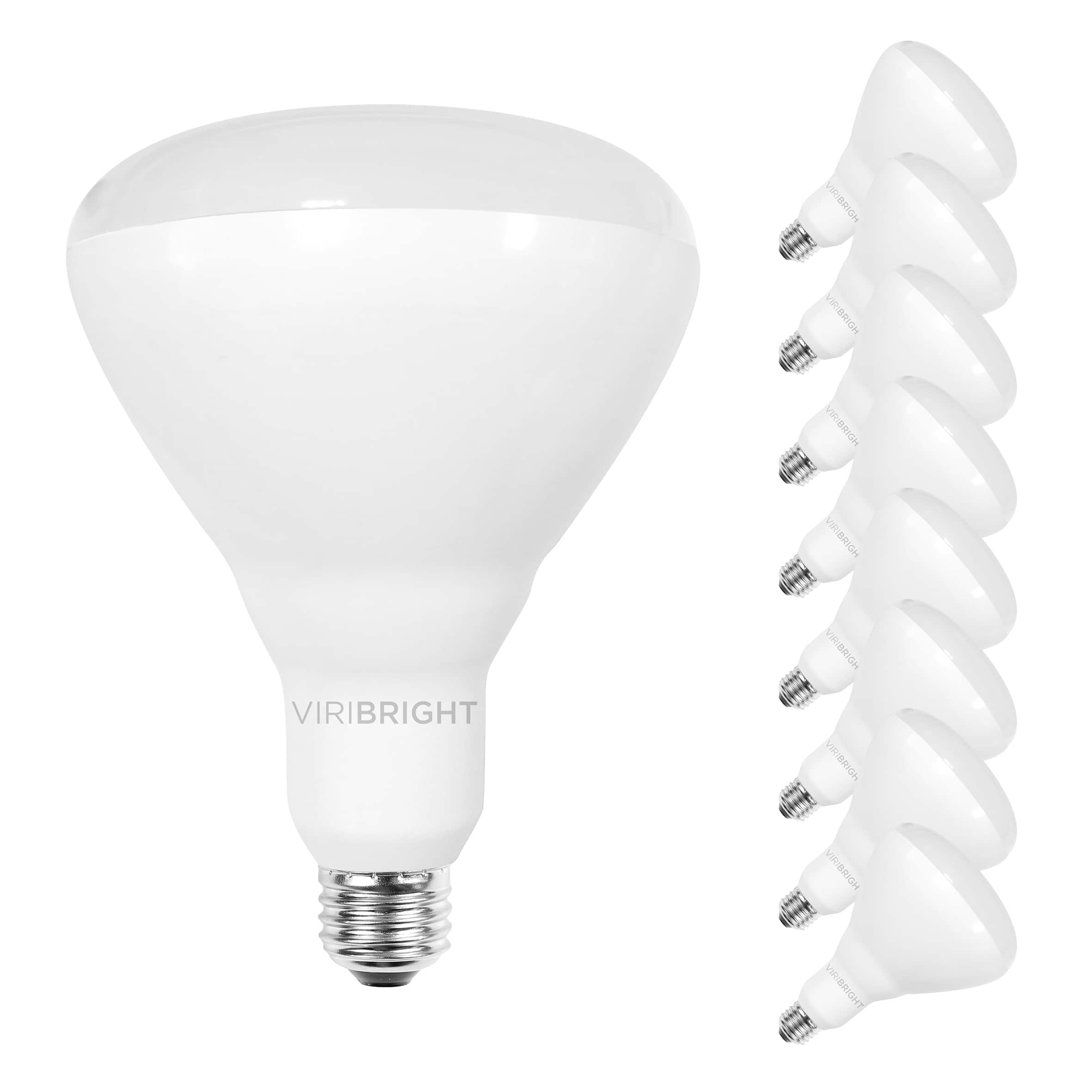 VIRIBRIGHT - 65-Watt EQ BR30 E26 Dimmable LED Indoor Flood Light Bulb, 5000K (8-Pack) - White