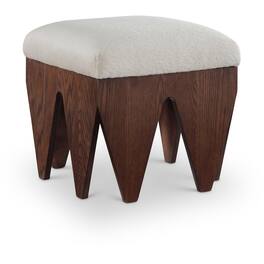 Meridian Furniture - Altair Velour Fur Fabric Bench - Beige