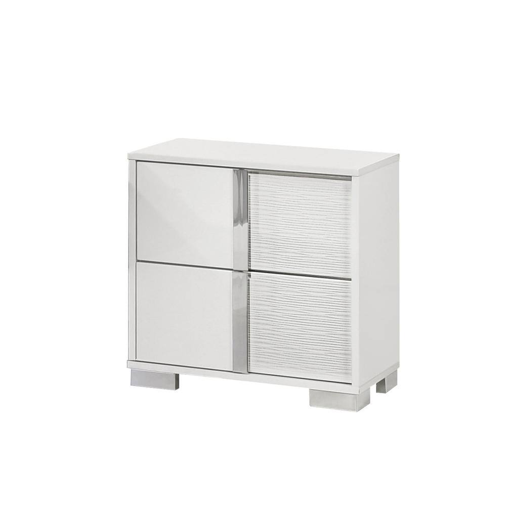 Best Quality Furniture - nightstand with 2 drawers - White