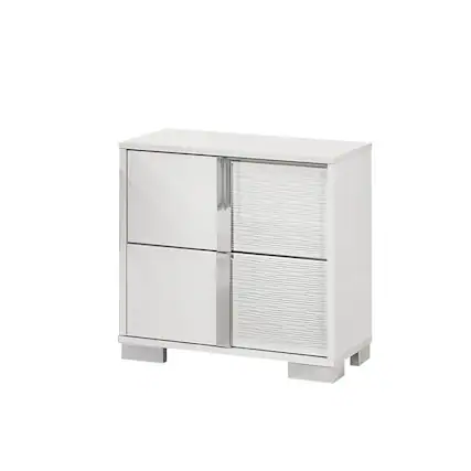Front. Best Quality Furniture - White nightstand with 2 drawers - White.