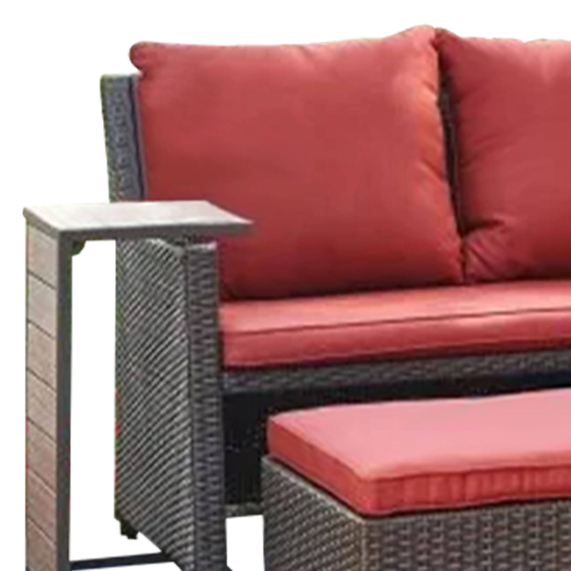 Alt View 4. Four Seasons Courtyard - Four Seasons Courtyard Redington All-Weather 3-Piece Patio Seating Set, Red - Brown.