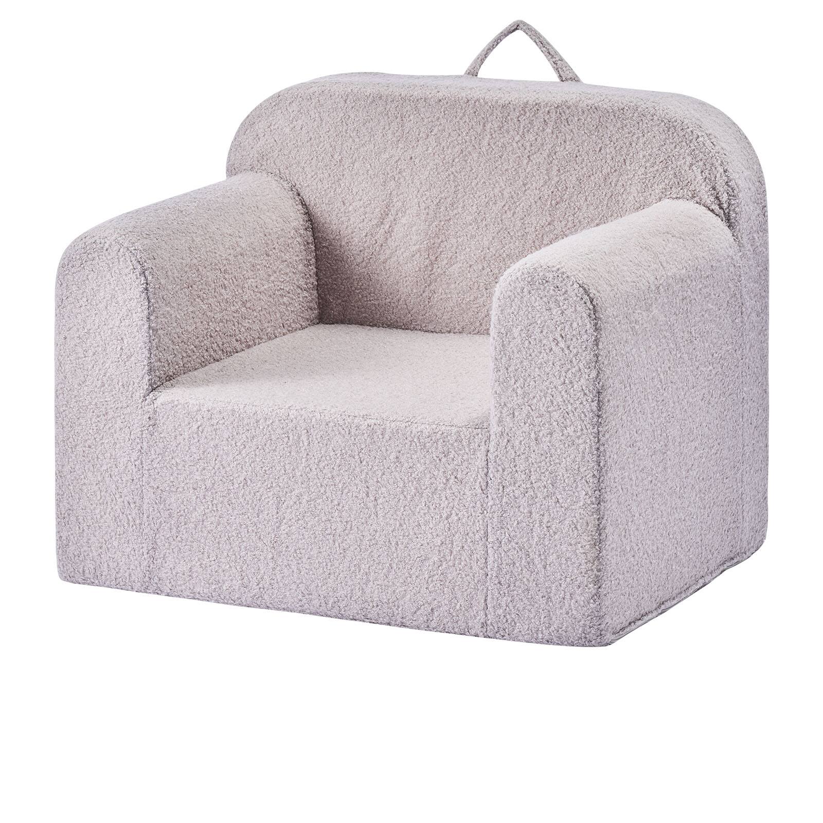 Alt View 5. VEVOR - Kids Chair Comfy, Foam Toddler Chair with Armrests and Handle, Movable and Washable Kids Sofa Made of 28D Sponge - Gray.
