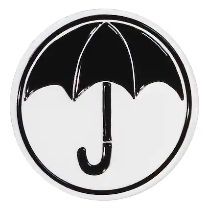 Front. Dark Horse Comics - Umbrella Academy Umbrella Logo 1.75 Inch Enamel Magnet - Black.