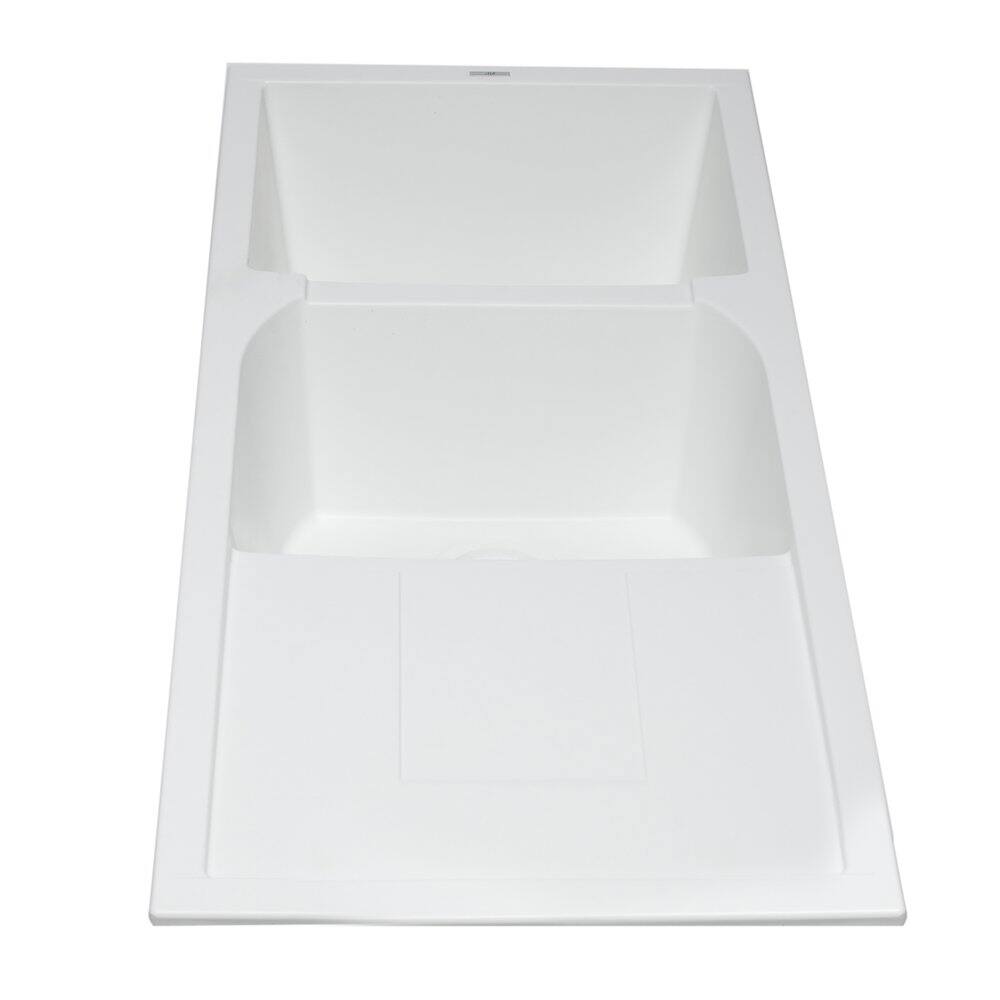 Alt View 3. Alfi - ALFI brand White 46 Double Bowl Granite Composite Kitchen Sink with Drainboard - White.