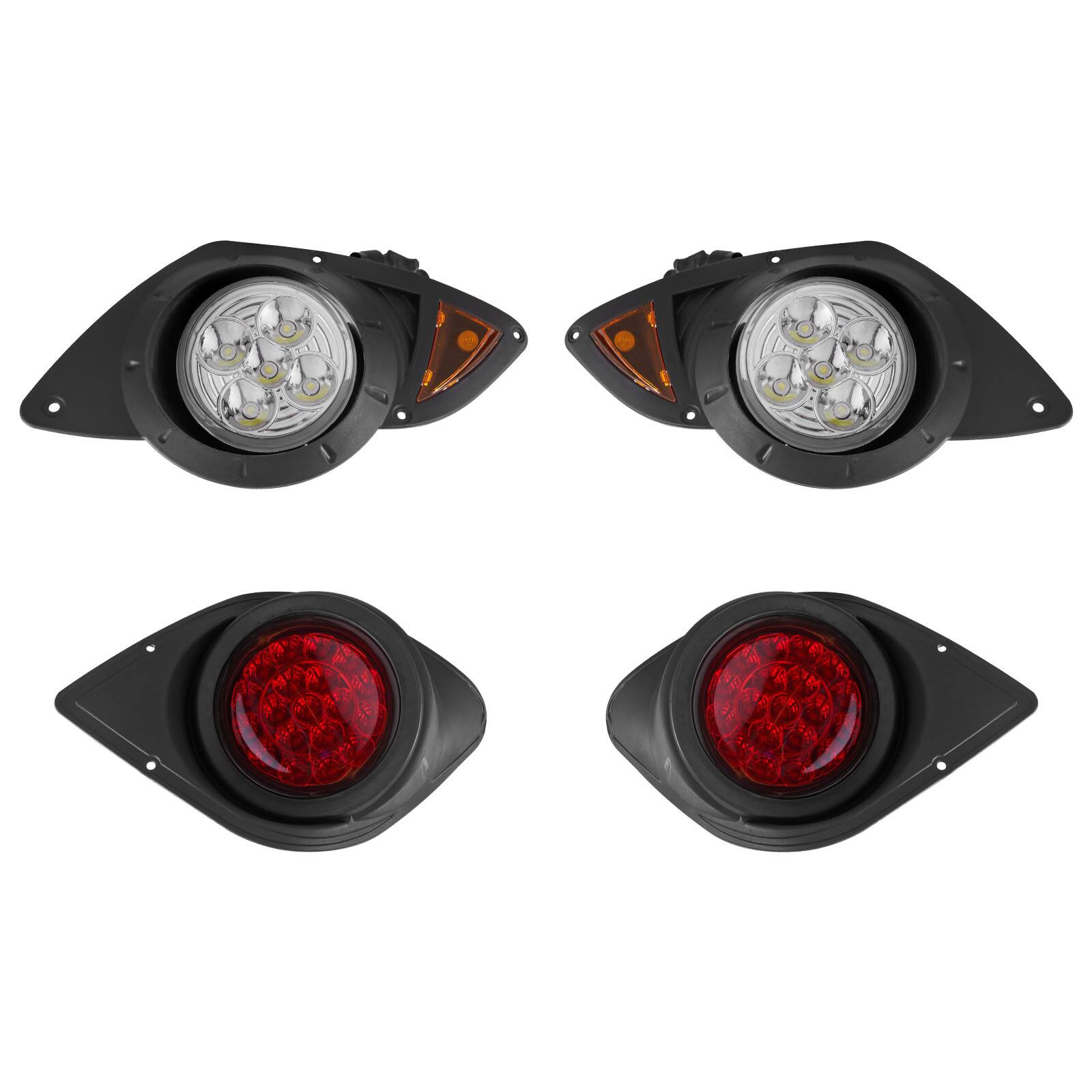 Alt View 5. VEVOR - Golf Cart Light Kit, 12 Volt,Street Legal LED Headlight and Taillight Kit with Wiring Harness, Turn Signals,Hazard Light - Black.