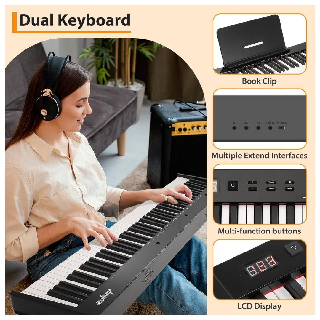 Dual Keyboard Book Clip LAEN USBOC to Multiple Extend Interfaces 1 - Multi-function buttons Amycte .8.8. LCD Display