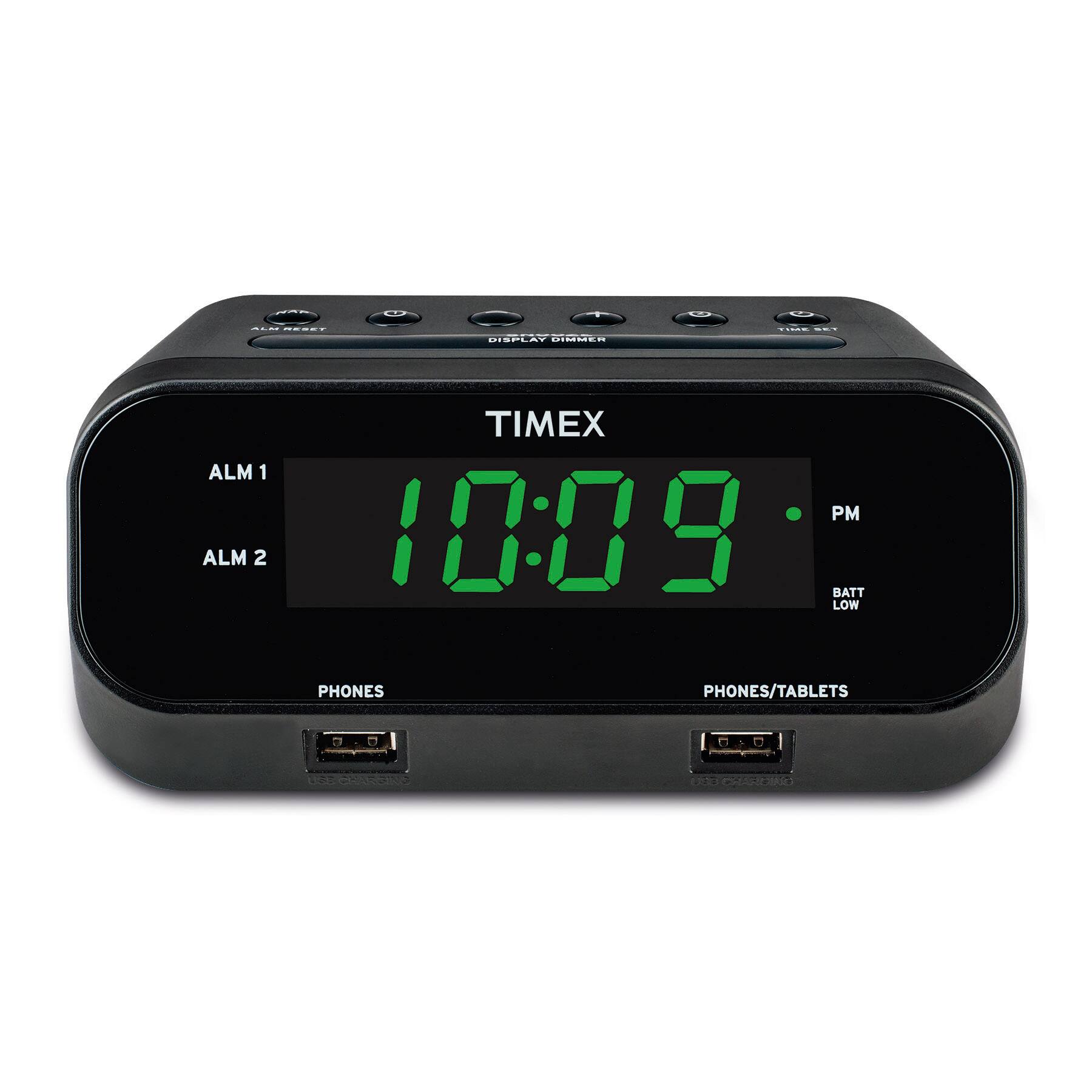 TIMEX  
10:09 PM  
ALM 1  
ALM 2  
BATT LOW  
PHONES  
PHONES/TABLETS