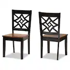 Front. Baxton Studio - Nicolette Modern Two-Tone and Finished Wood 2-Piece Dining Chair Set - Dark Brown/Walnut Brown.