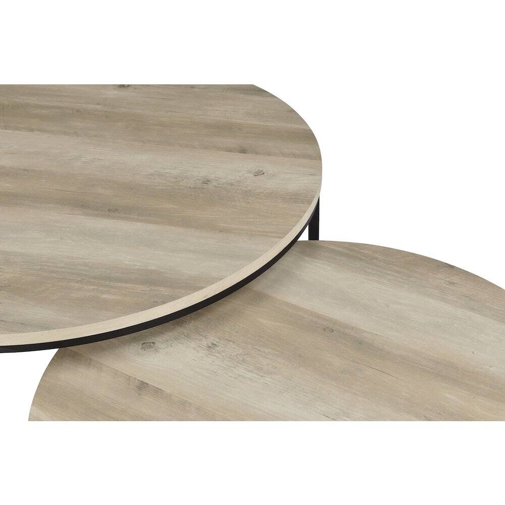 Alt View 5. Coaster Co. of America - Lainey 2-piece Round Nesting Coffee Table Distressed Pine - Distressed Pine.