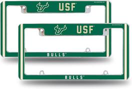 Rico Industries - South Florida NCAA Bulls (Set of 2) Chrome Metal License Plate Frames with Bold Full Frame Design - Multi