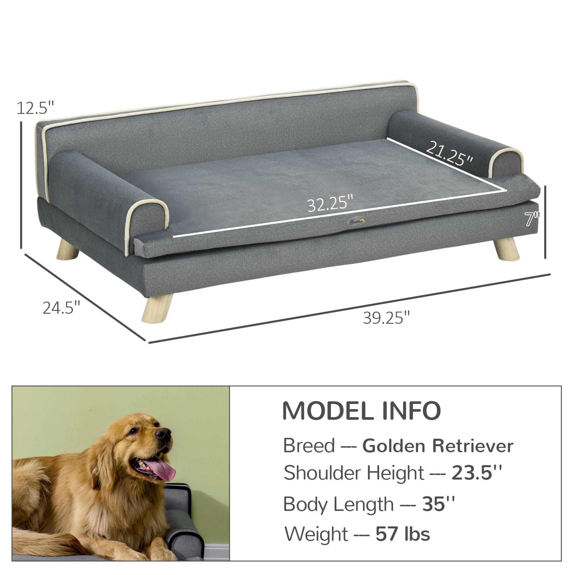 12.5"  
32.25"  
21.25"  
24.5"  
39.25"  

MODEL INFO  
Breed - Golden Retriever  
Shoulder Height - 23.5"  
Body Length - 35"  
Weight - 57 lbs