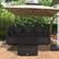 Alt View 4. Costway - 4PCS Patio Rattan Furniture Set Sofa Ottoman Cushion Garden Deck - Black.