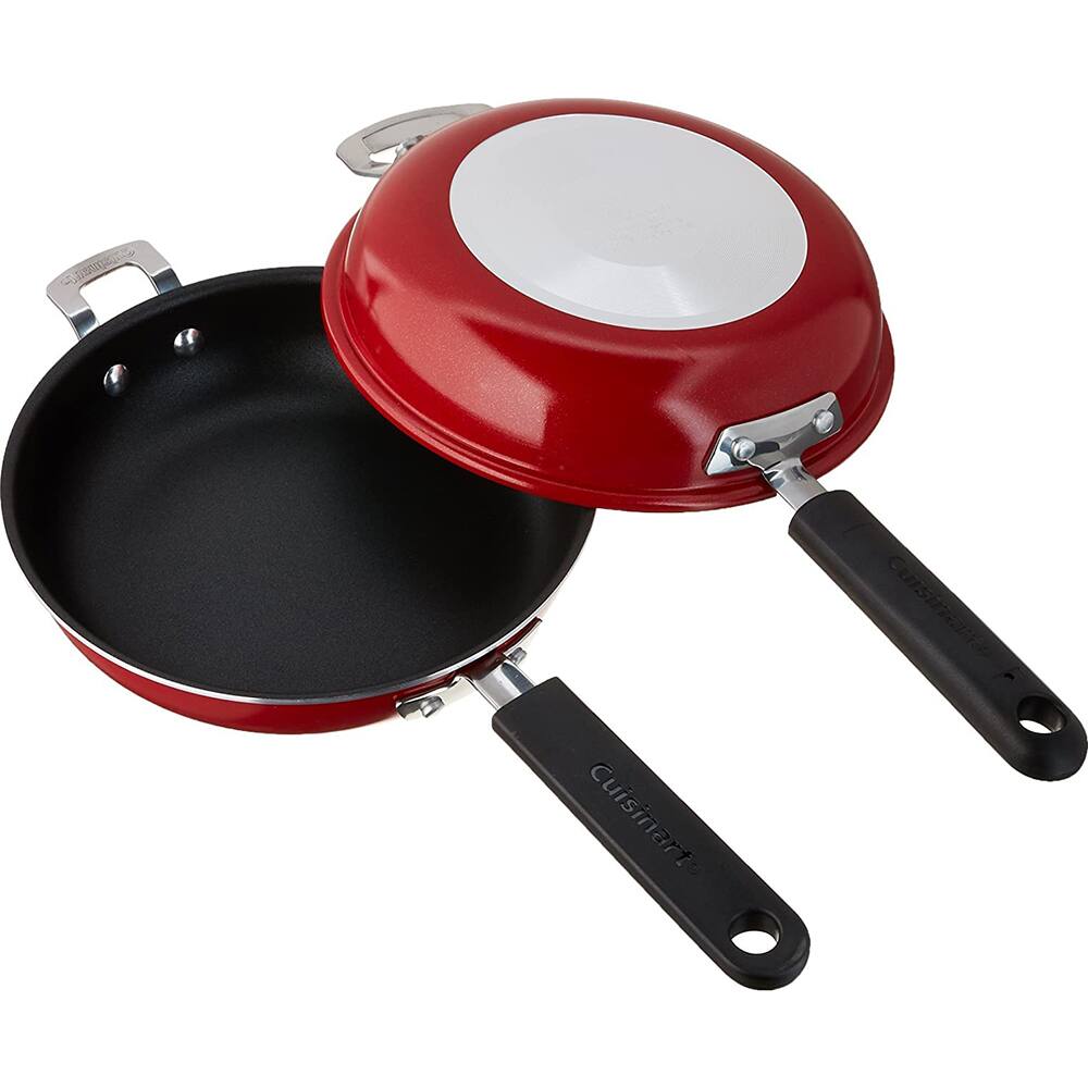 Alt View 2. Cuisinart - Frittata 10-Inch Non-Stick Sauce Pan - FP2-24RP1 - Red.