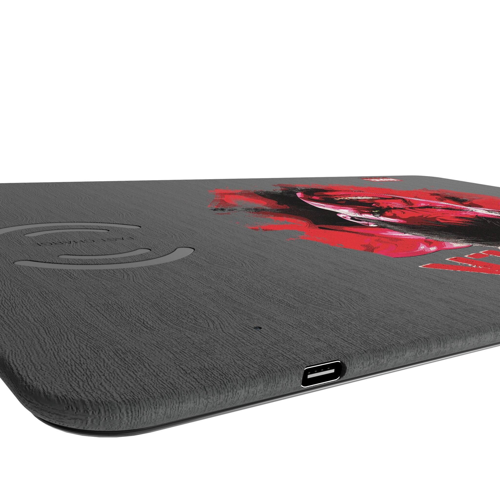 Left. Keyscaper - Marvel Badge 15-Watt Wireless Charger and Mouse Pad - Red Hulk.