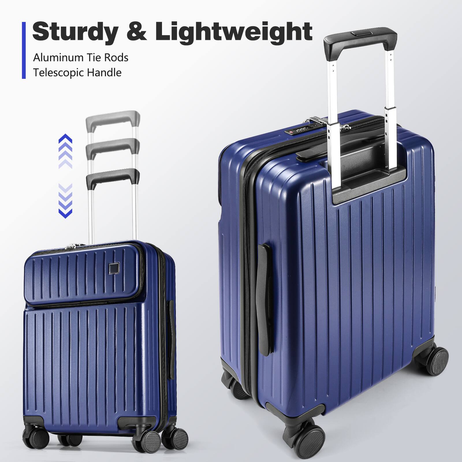 Sturdy & Lightweight  
Aluminum Tie Rods  
Telescopic Handle