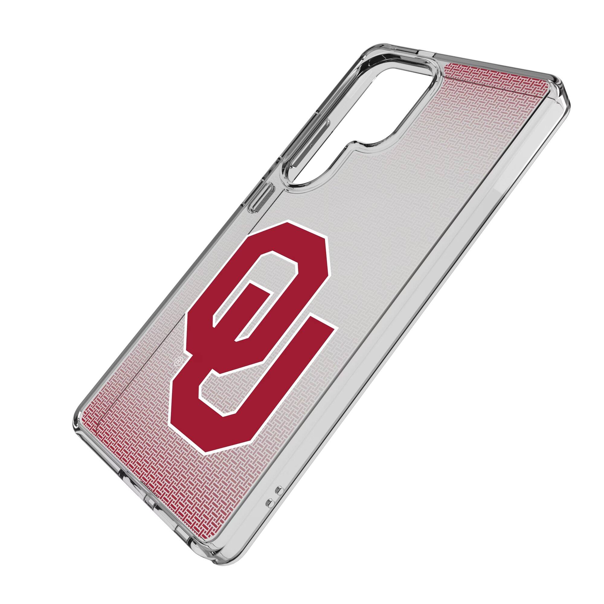 Alt View 1. Keyscaper - Oklahoma Sooners Linen Logo Galaxy Clear Case - S23 - Multicolor.