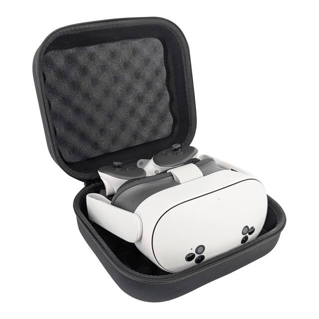 CASEMATIX - Hardshell Protection Case for Meta Quest 3S, 3 and 2 VR Headsets - Black