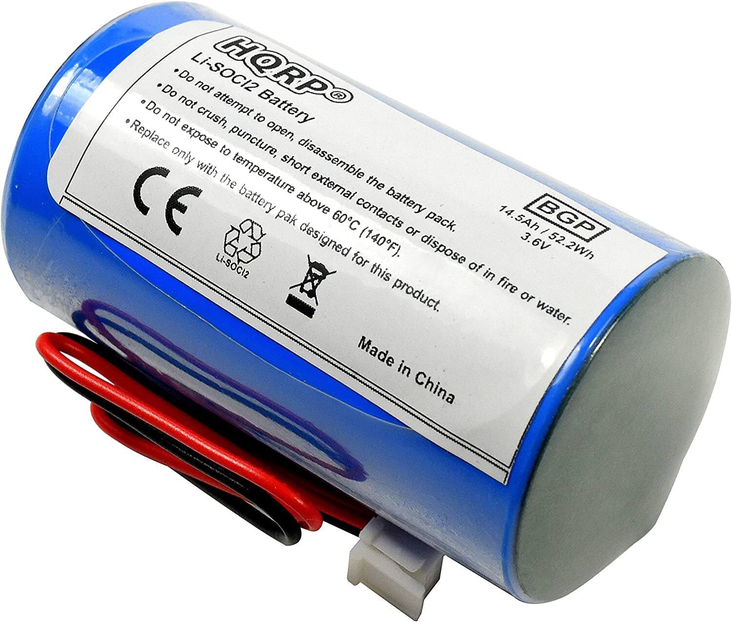 Li-SOC12 Battery

- Do not attempt to open, disassemble the battery / pack, or dispose of in fire or water.
- Do not crush, puncture, short external contacts or pack.
- Do not expose to temperature above 60°C (140°F).
- Replace only with the battery pak designed for this product.

14.5Ah / 52.2Wh
3.6V

CE

Made in China