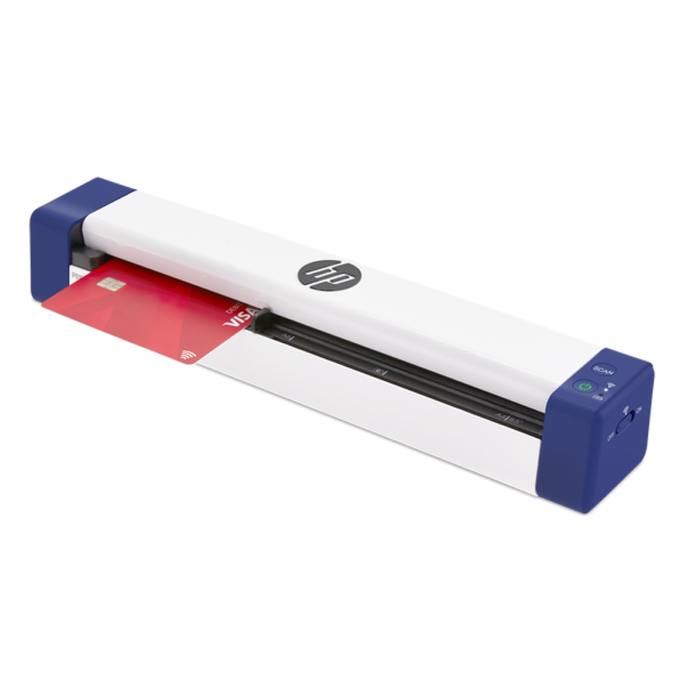 Alt View 5. HP - PS100W Portable Wireless Document Scanner Compact Simplex USB Wi-Fi Rechargeable for PC - Blue.