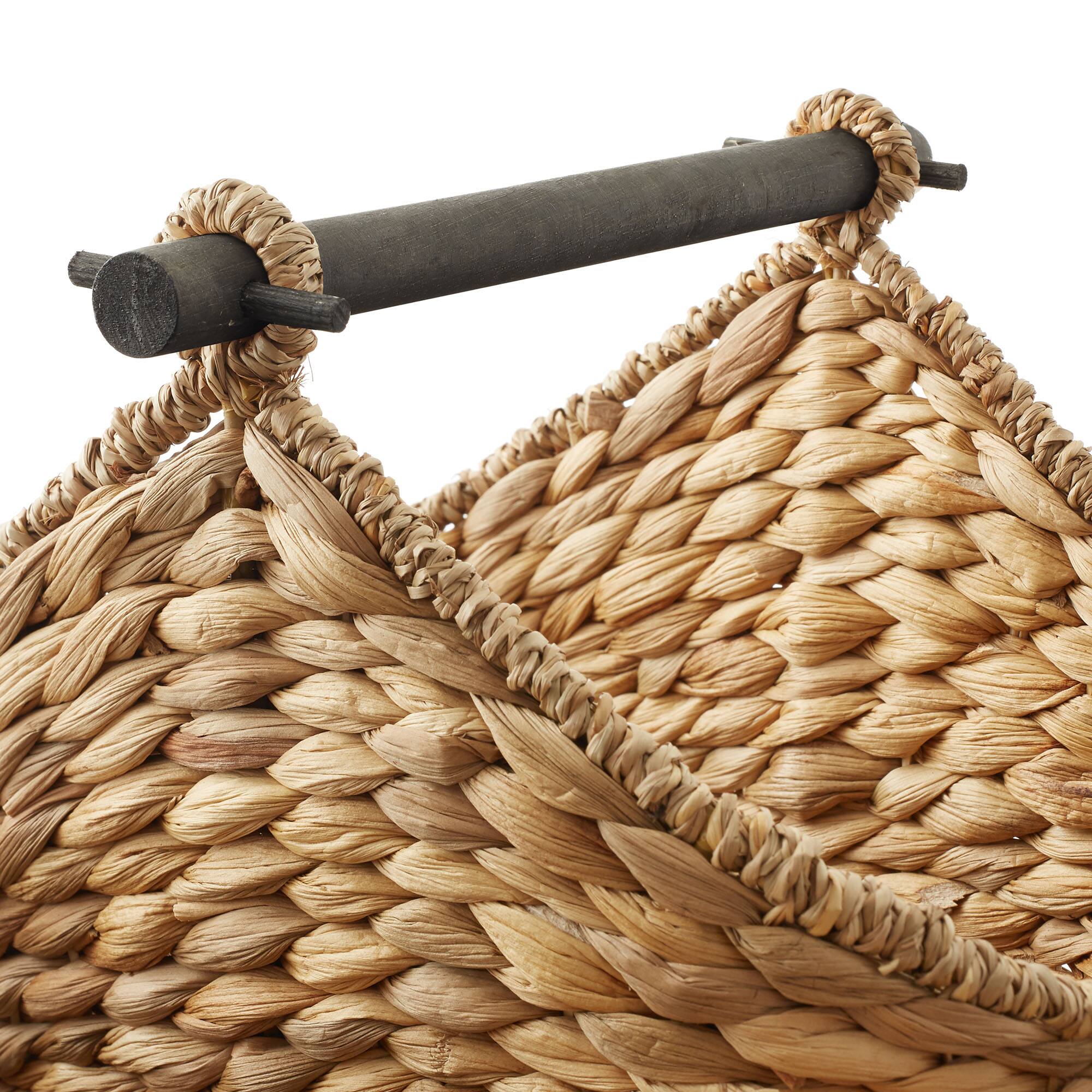 Alt View 4. Casafield - Toilet Paper Roll Holder Magazine Storage Basket - Wicker Bathroom Tissue Bin - Natural.