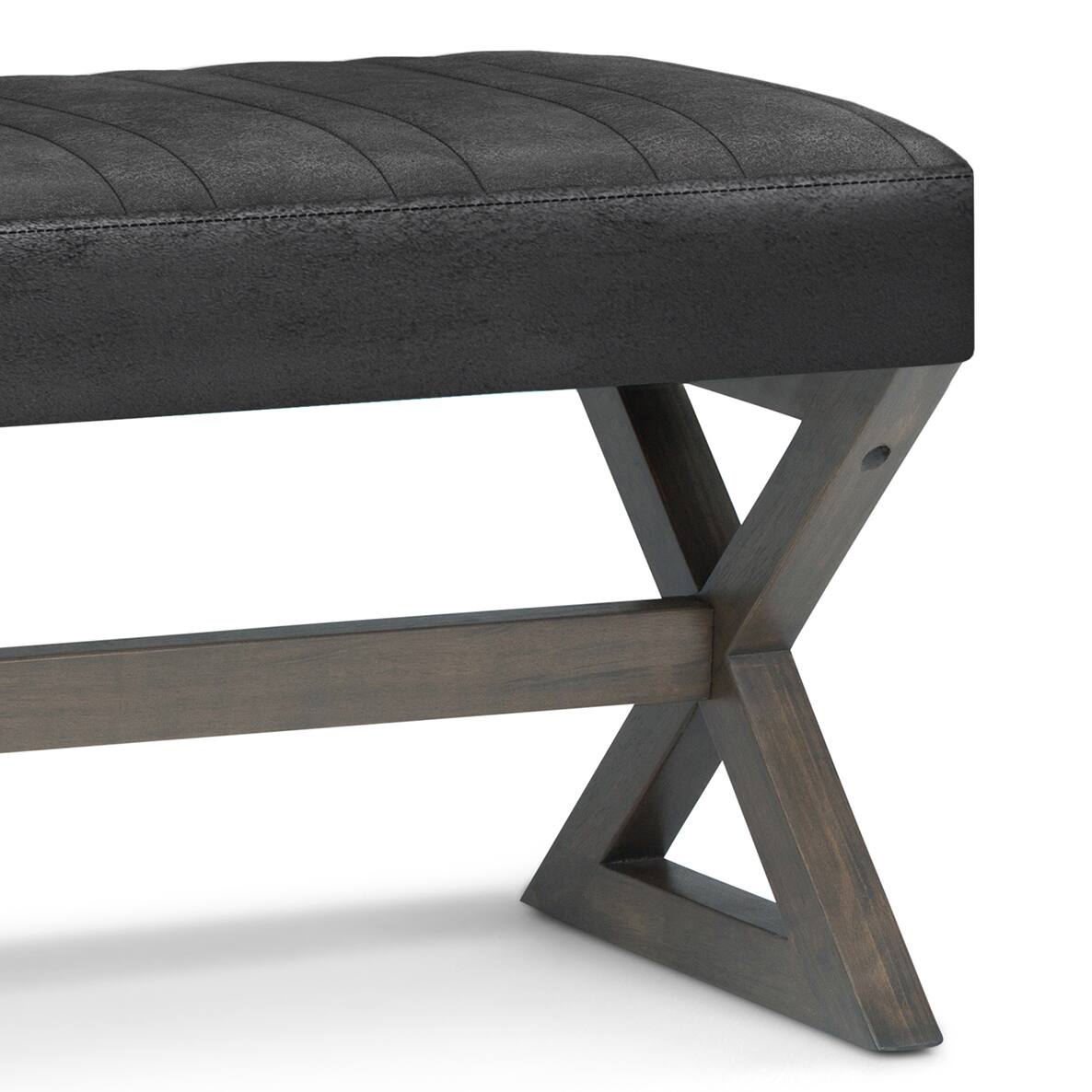 Alt View 13. Simpli Home - Salinger Large Ottoman Bench - Distressed Black.