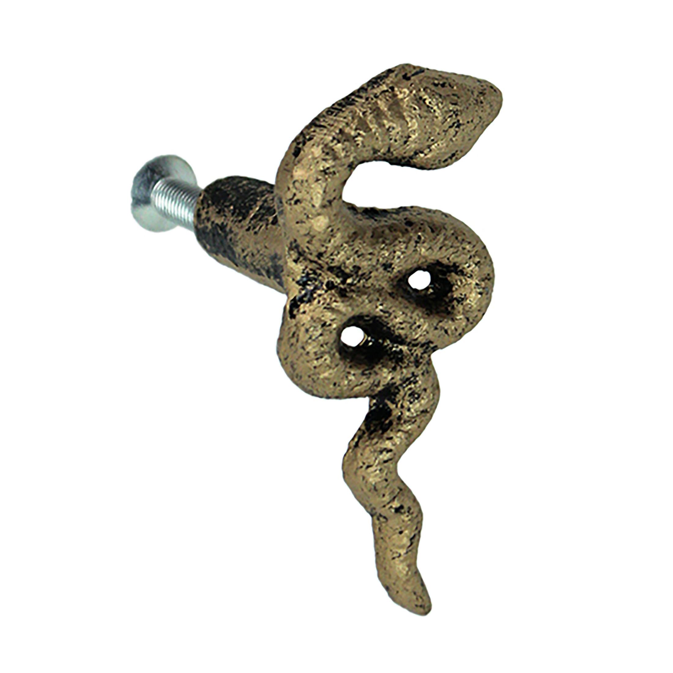 Alt View 1. Zeckos - Set of 6 Gold Gothic Snake Drawer Pulls - 2.25" x 1" - Cabinet Decor - Gold.