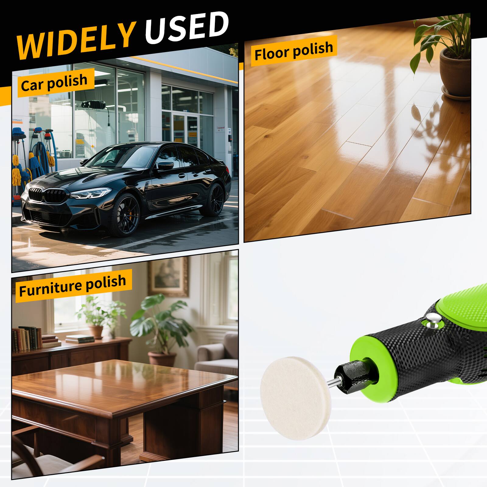 WIDELY USED

- Car polish
- Floor polish
- Furniture polish