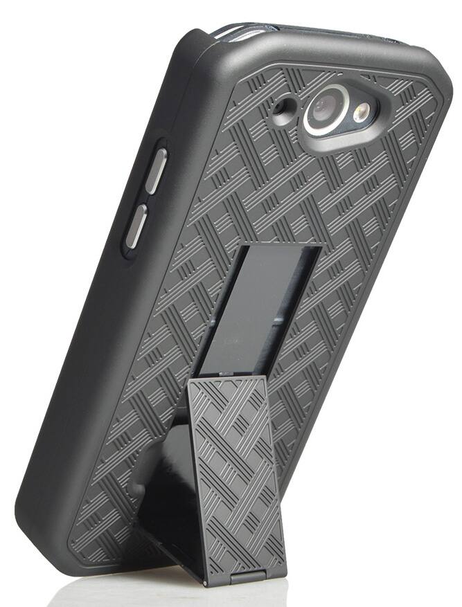 Alt View 4. Nakedcellphone - Slim Case for CAT S48c Phone (with Kickstand) - Black.