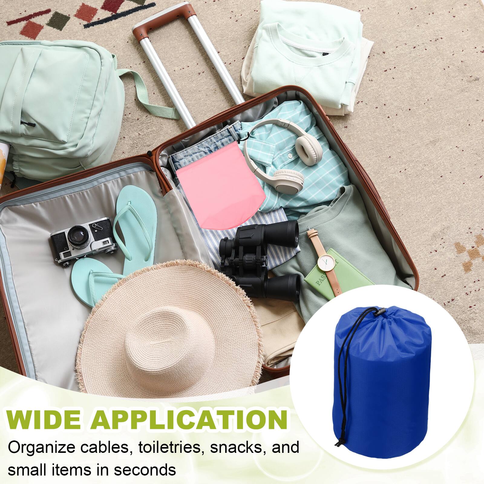 WIDE APPLICATION  
Organize cables, toiletries, snacks, and small items in seconds
