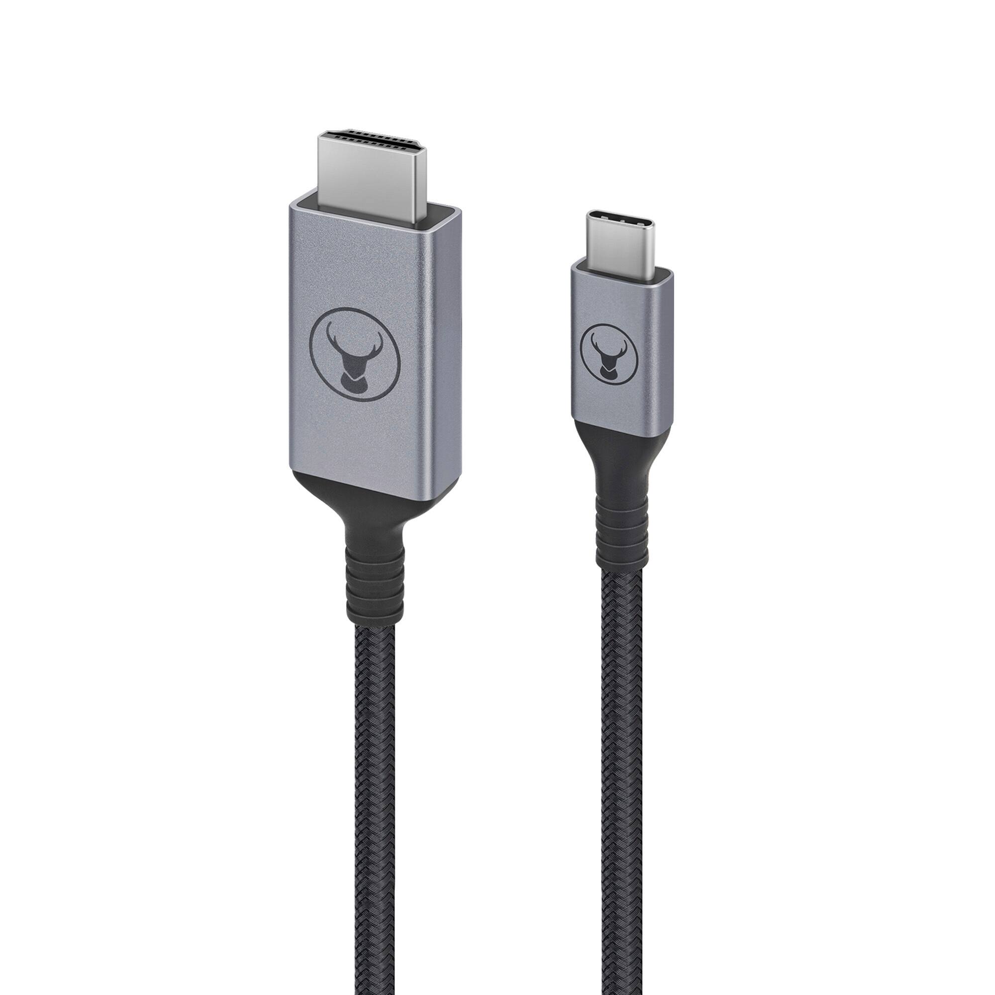 Back. Bonelk - BonElk Ultra-Durable USB-C to 4K HDMI Cable 5 ft - Black.