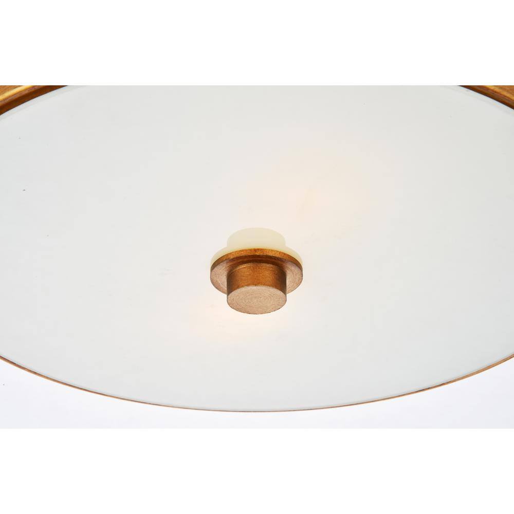 Back. Living District - Hazen 2 light 12 inch Vintage Gold flush mount - Vintage Gold And White.