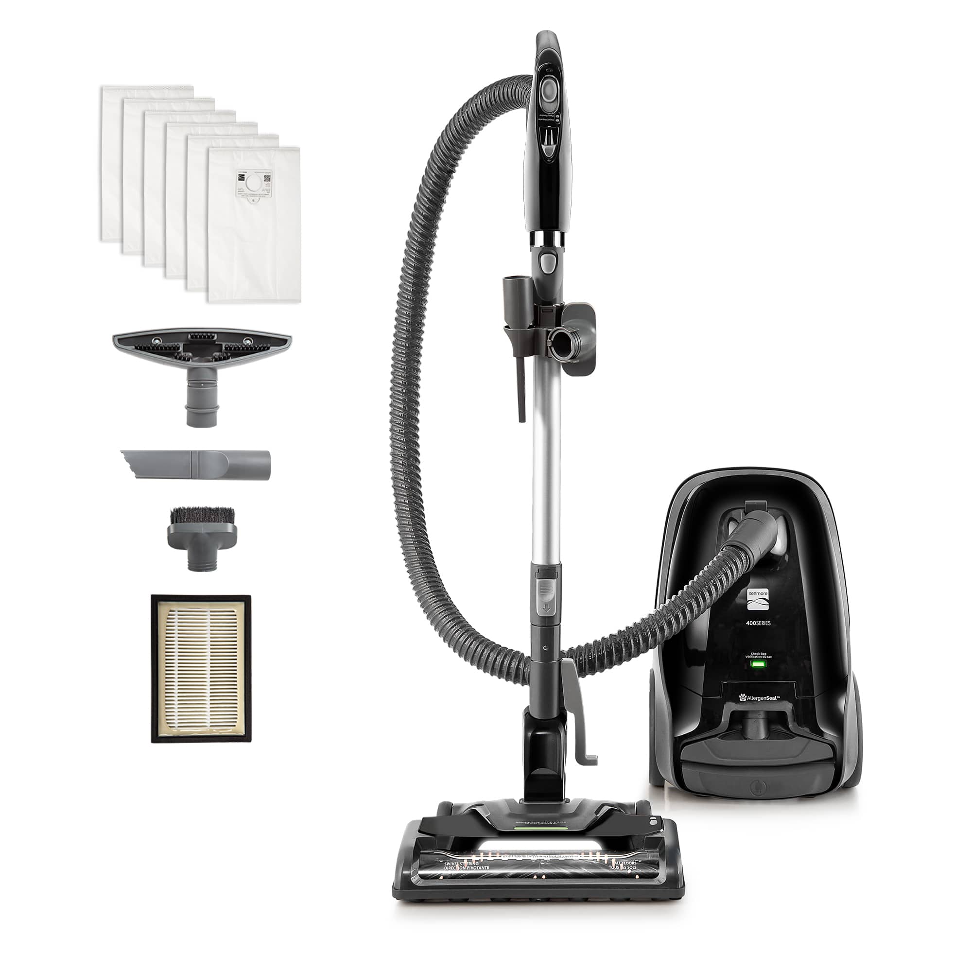 Kenmore - 400 Series Bagged Canister Vacuum with Hair Eliminator Brushroll