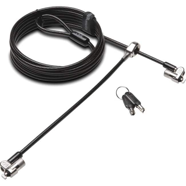 Kensington - MicroSaver 2.0 Keyed Twin Laptop Lock - Keyed Lock - Black - Carbon Steel - For Notebook