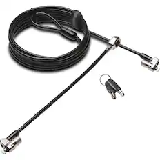 Front. Kensington - Kensington MicroSaver 2.0 Keyed Twin Laptop Lock - Keyed Lock - Black - Carbon Steel - For Notebook.