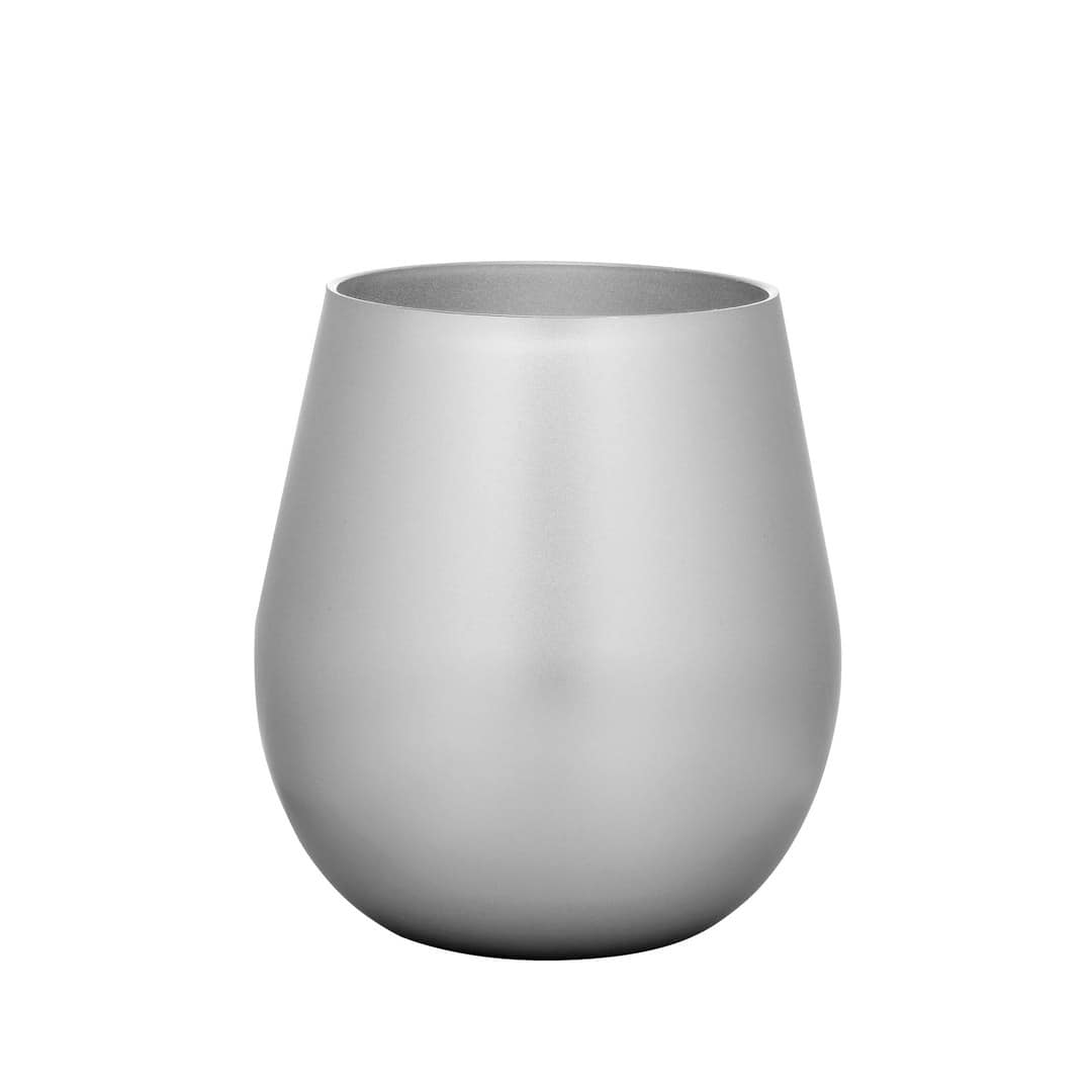 APRILSOUL - Metallic Silver Plastic Wine Glasses Set of 4 BPA Free Acrylic Unbreakable Red Wine Glasses - White