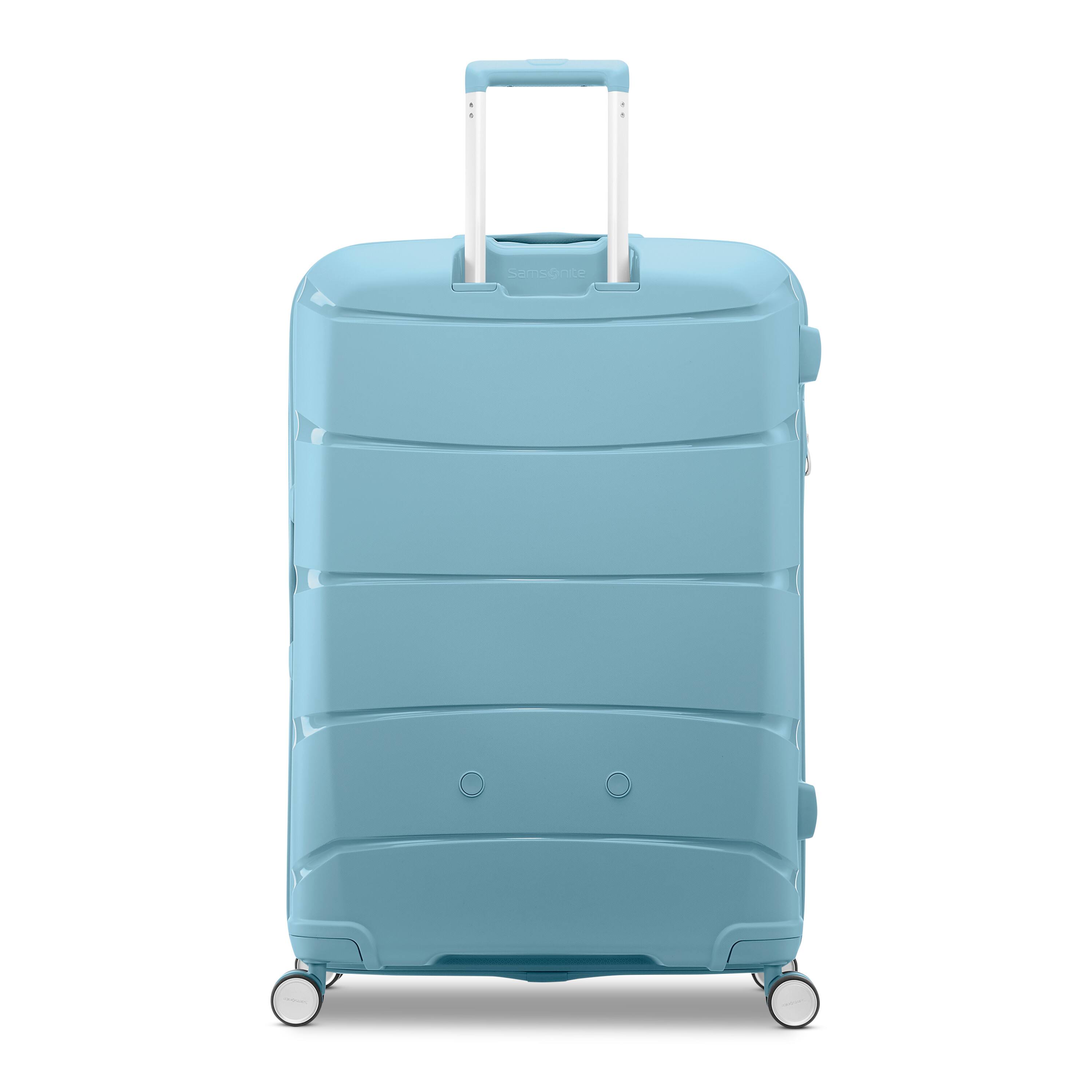 Angle. Samsonite - Outline Pro Large Spinner Suitcase - Vintage Blue.