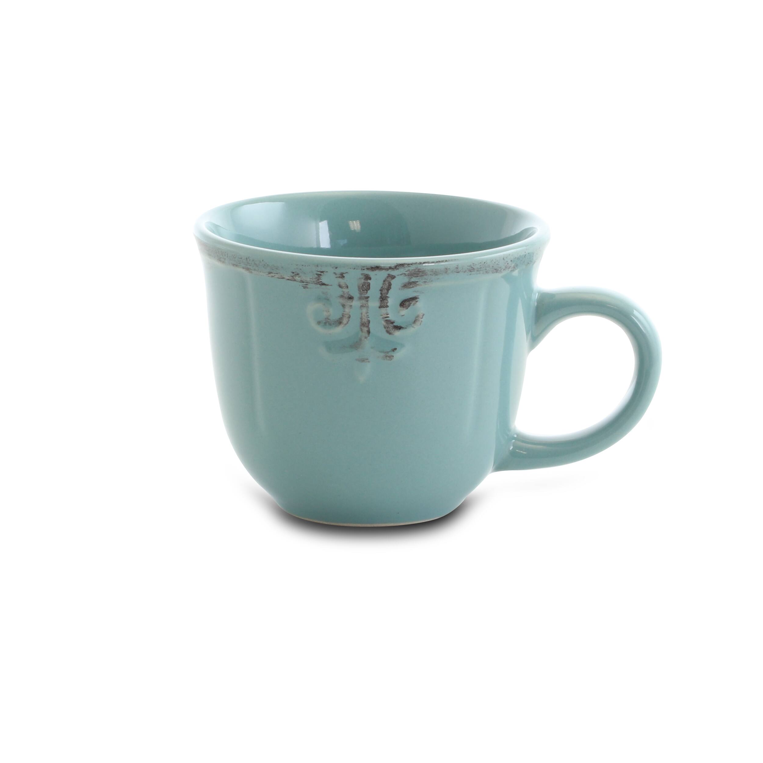 Alt View 5. Elama - Elama Fleur De Lys 20-Piece Dinnerware Set in Turquoise - Turquoise.