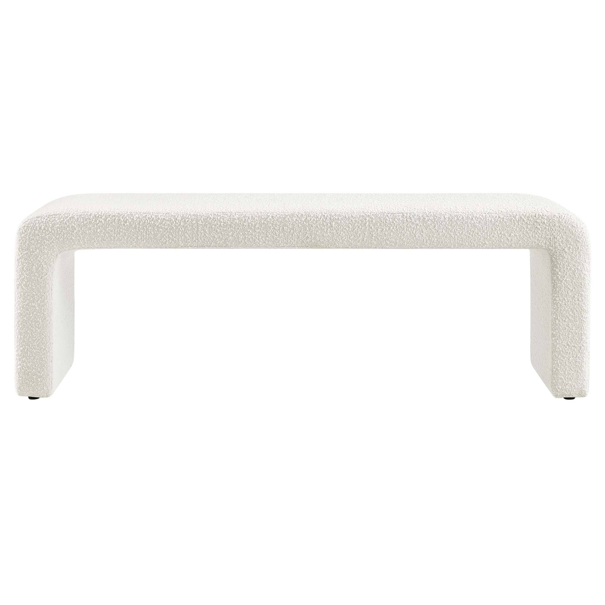 Alt View 1. Modway - Simba Boucle Fabric Waterfall Long Bench by Modway - White.