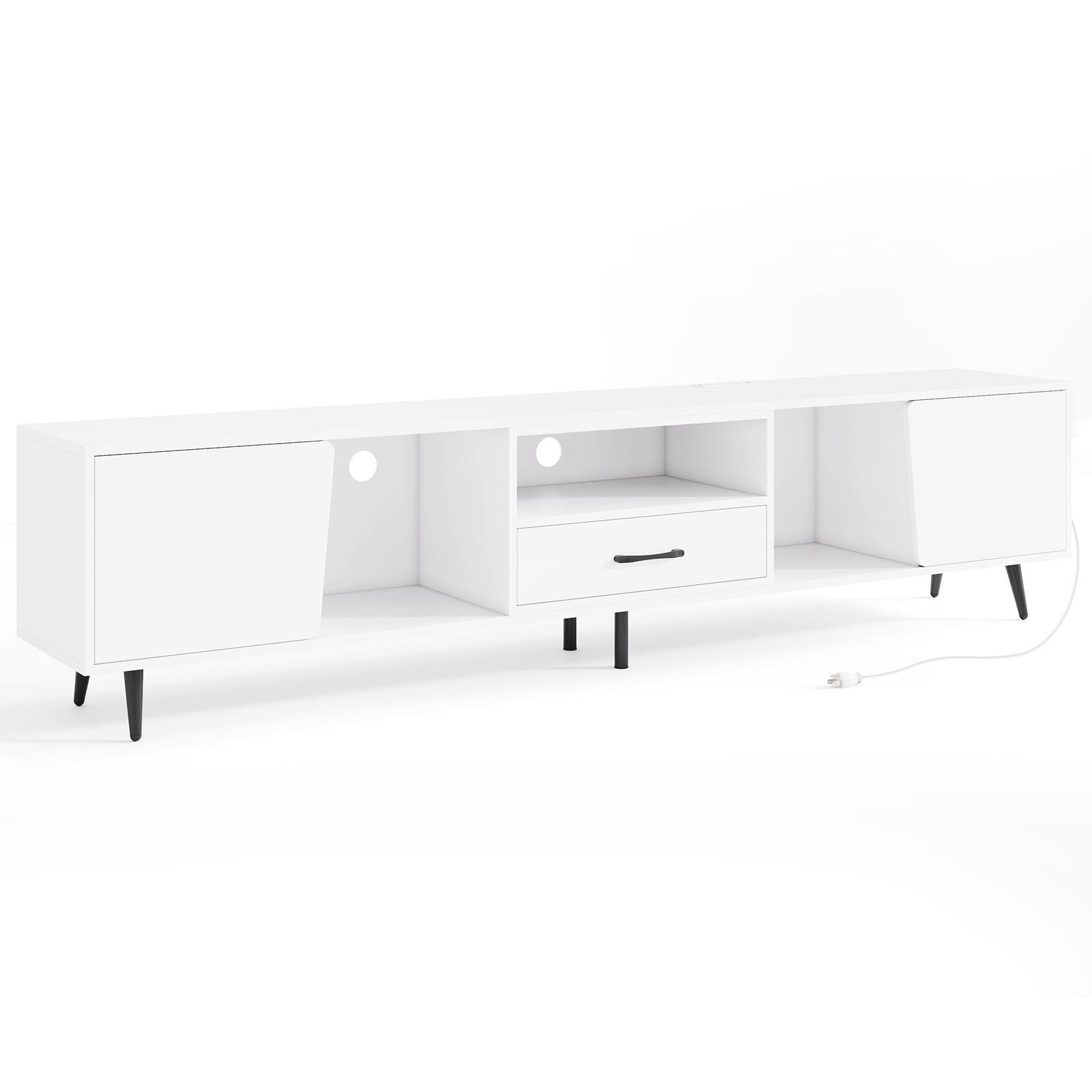 Alt View 9. Gymax - Gymax 79'' TV Stand for TVs up to 90 Inches Entertainment Center w/ AC Outlets - White.