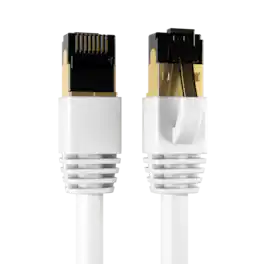 Cables Direct Online - Cat8 Ethernet Cable 25FT, 40Gbps High-Speed RJ45 Shielded Copper Cord for Router, PC & Gaming - White