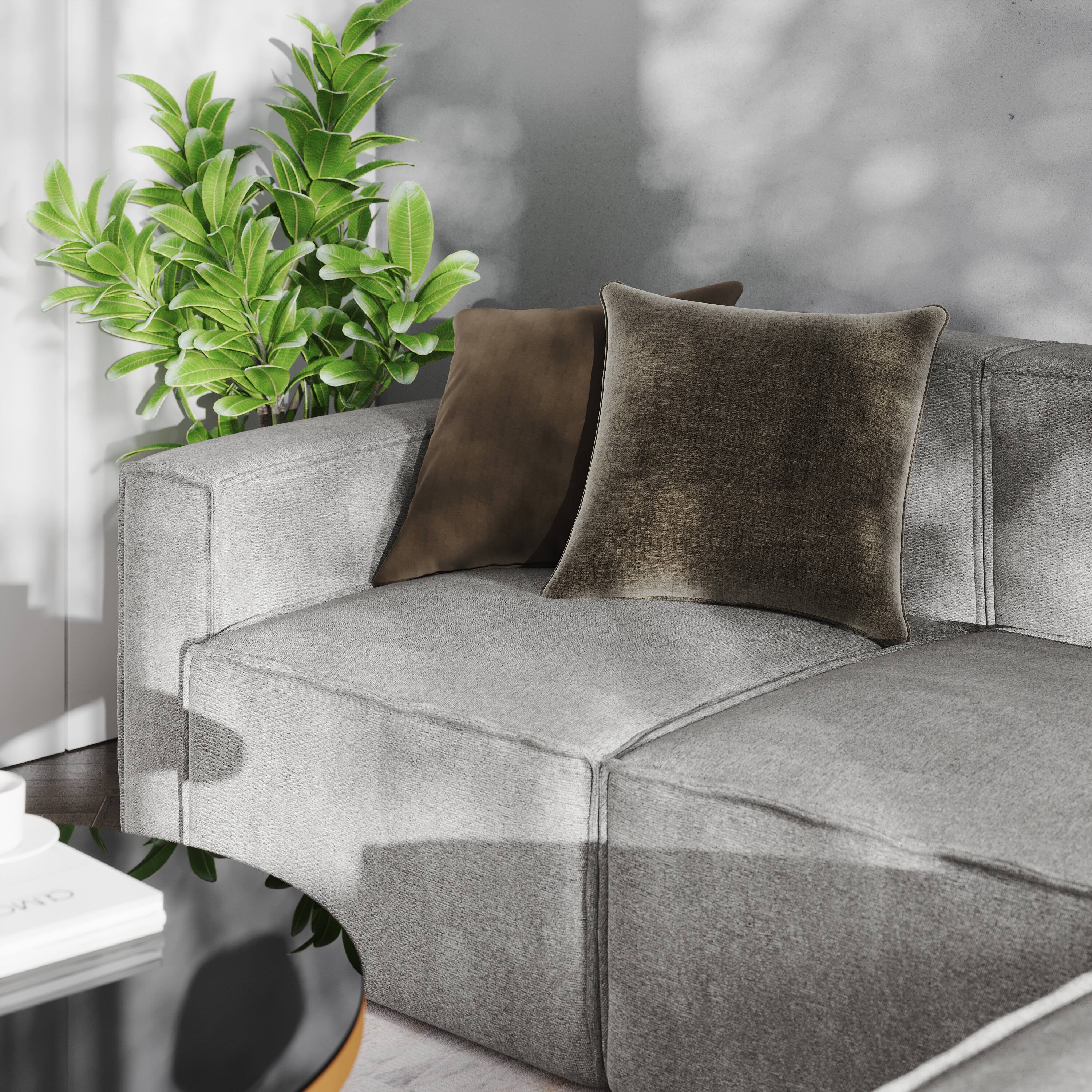 Alt View 3. Emma + Oliver - Farmount Modular Left Side Armchair with Arm Rest - Gray.