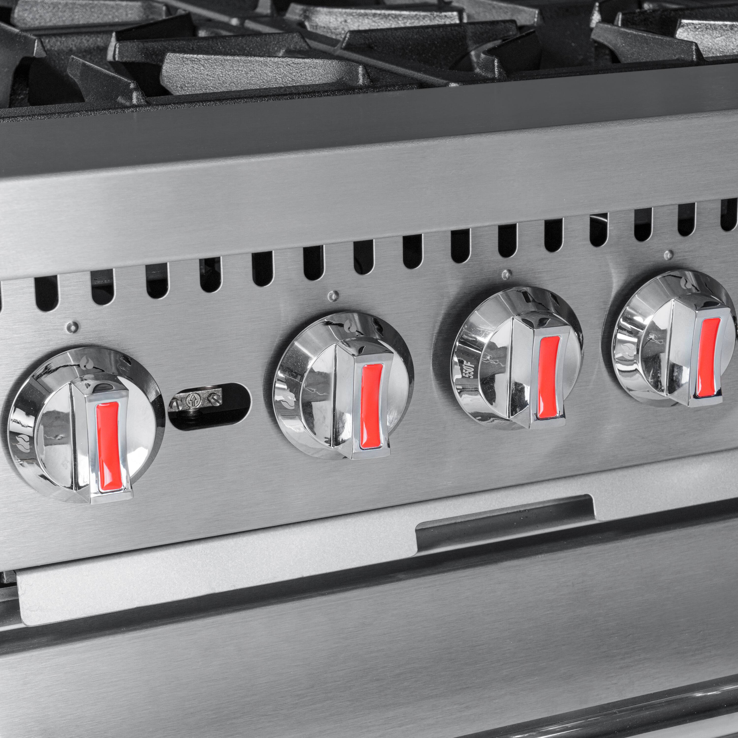 Alt View 7. Koolmore - 24 in. 4 Burner Commercial Liquid Propane Range with Oven in Stainless-Steel (KM-CR24-LP) - Stainless Steel.