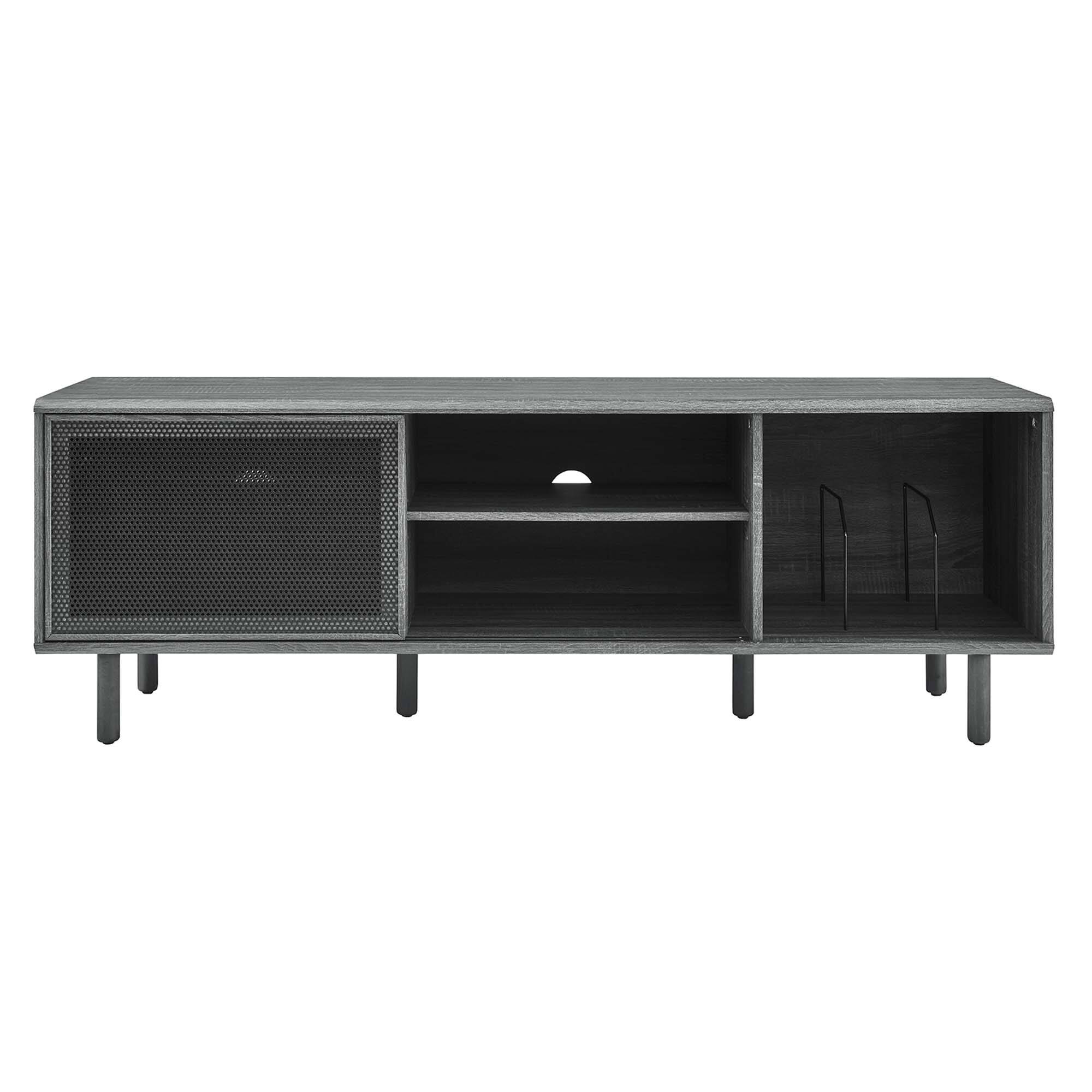 Alt View 5. Modway - Kurtis 67" TV and Vinyl Record Stand by Modway - Charcoal.