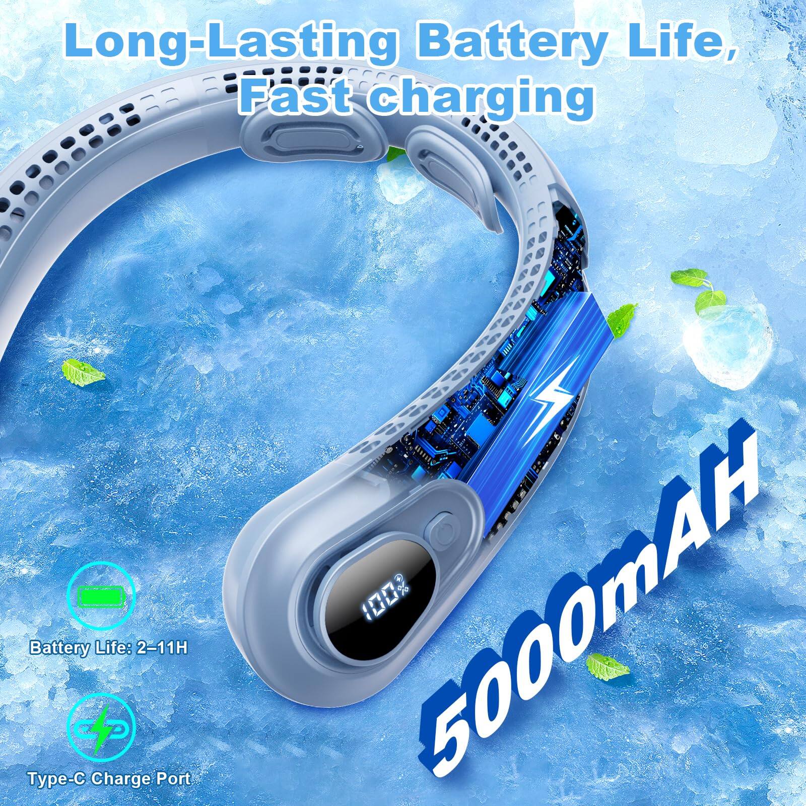 Long-Lasting Battery Life, Fast charging  
Battery Life: 2-11H  
Type-C Charge Port  
5000mAH